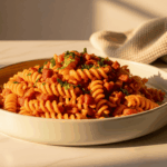 Paste cu bacon si sos rose