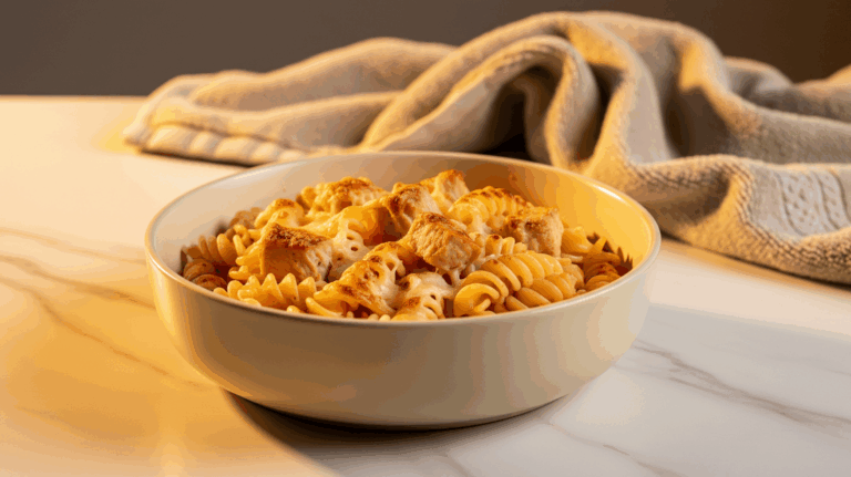 Paste gratinate cu pui si sos de branzeturi