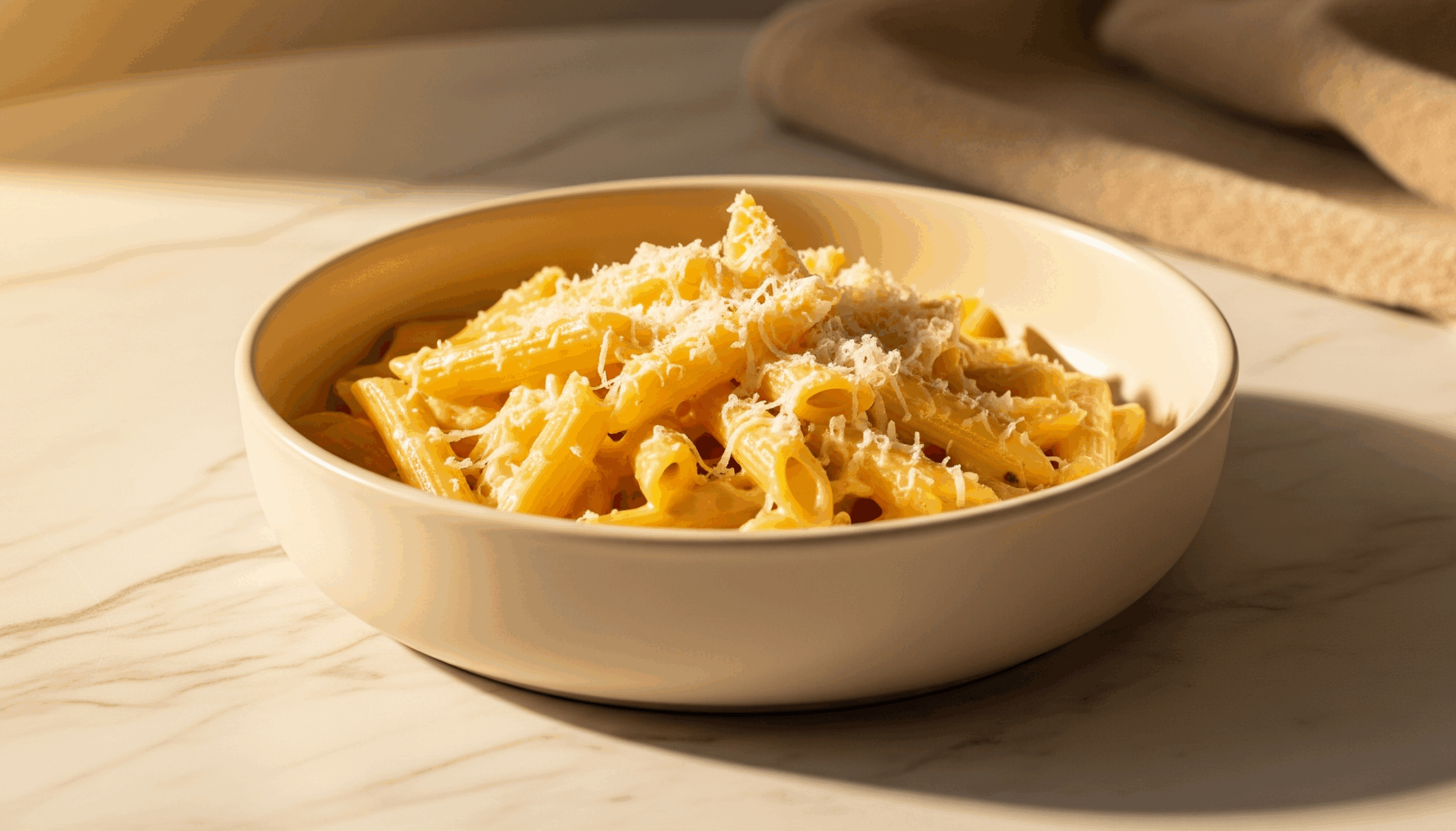 Penne cu cascaval cremos