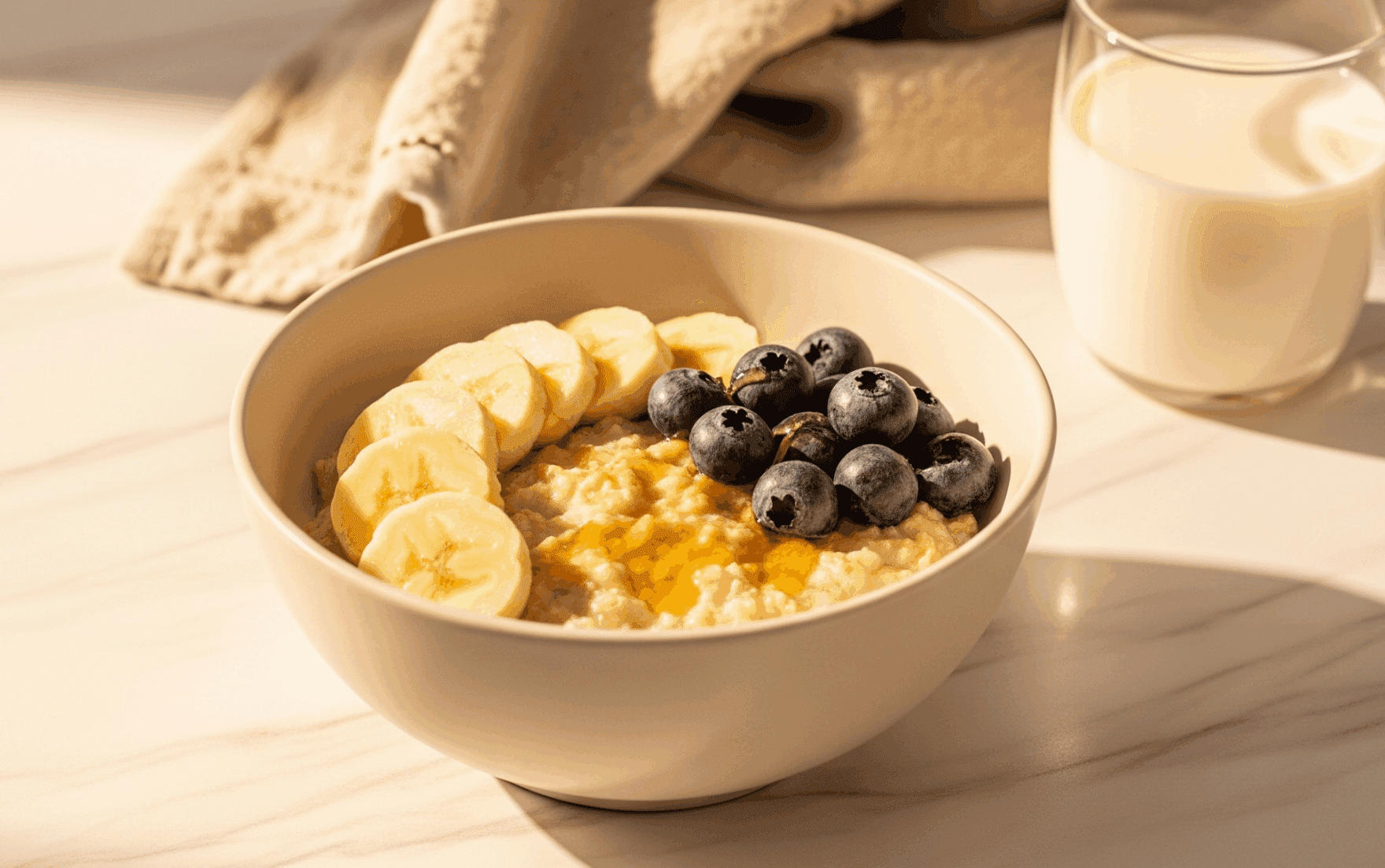 Terci de ovăz cu banane și afine