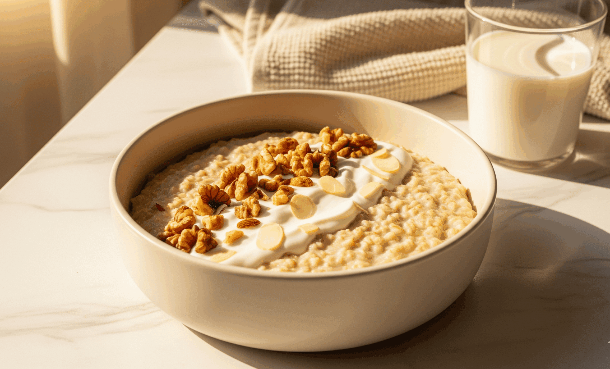 Terci de ovaz cu iaurt si nuci