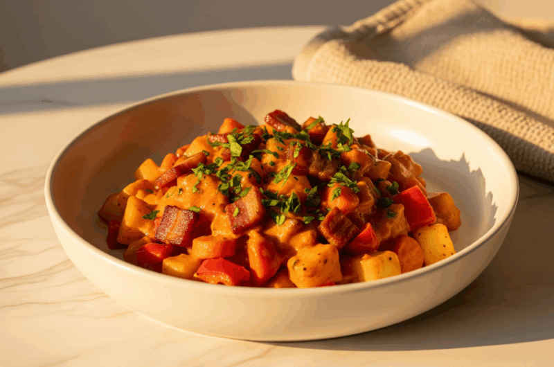 Tocăniță de legume cu bacon