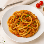 Macaroane cu ton si sos de rosii