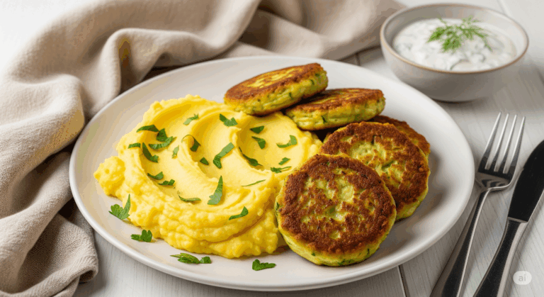 Chiftele de dovlecel si piure