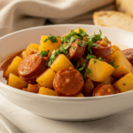 Tocăniță de cartofi cu cârnați